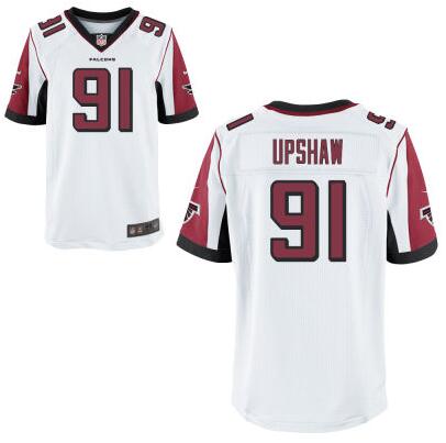 Men's Atlanta Falcons #91 Courtney Upshaw White Road NFL Nike Elite Jersey