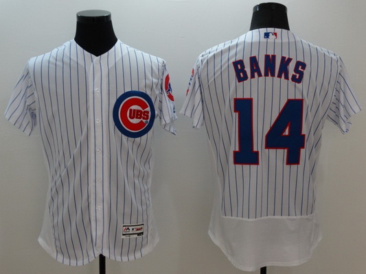 Men's Chicago Cubs #14 Ernie Banks White Flexbase 2016 MLB Player Jersey