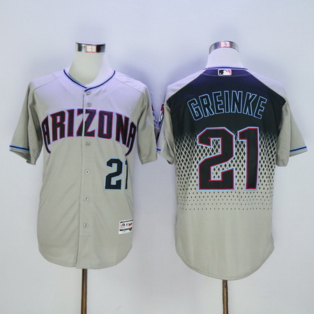 Men's Arizona Diamondbacks #21 Zack Greinke Gray Capri 2016 Flexbase Majestic Baseball Jersey