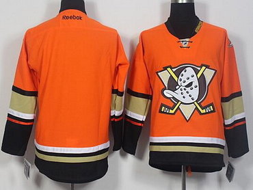 Men's Anaheim Ducks Blank Reebok Orange Alternate Hockey Jersey