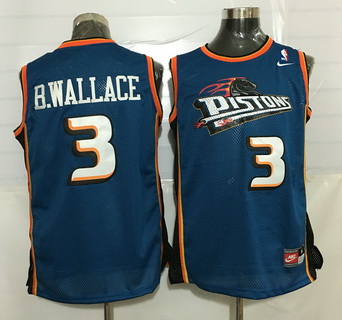 Men's Detroit Pistons #3 Ben Wallace Teal Green Soul Swingman Jersey