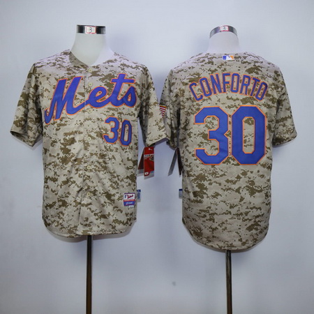 Men's New York Mets #30 Michael Conforto Camo Cool Base Baseball Jersey