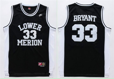 Men's Lower Merion High School #33 Kobe Bryant Black High School Nike Swingman Jersey