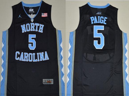 Men's North Carolina Tar Heels #5 Marcus Paige 2016 Black Swingman College Basketball Jersey