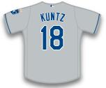 Men's Kansas City Royals Coach #18 Rusty Kuntz Gray Baseball Majestic Jersey