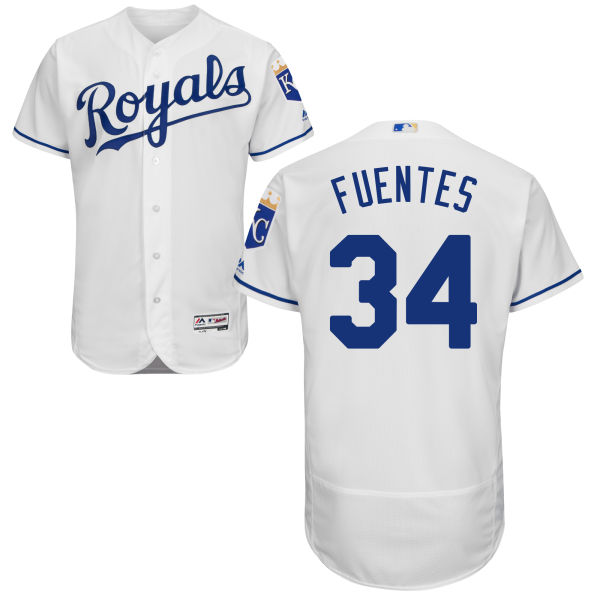 Men's Kansas City Royals #34 Reymond Fuentes Majestic White 2016 Flexbase Authentic Collection Jersey