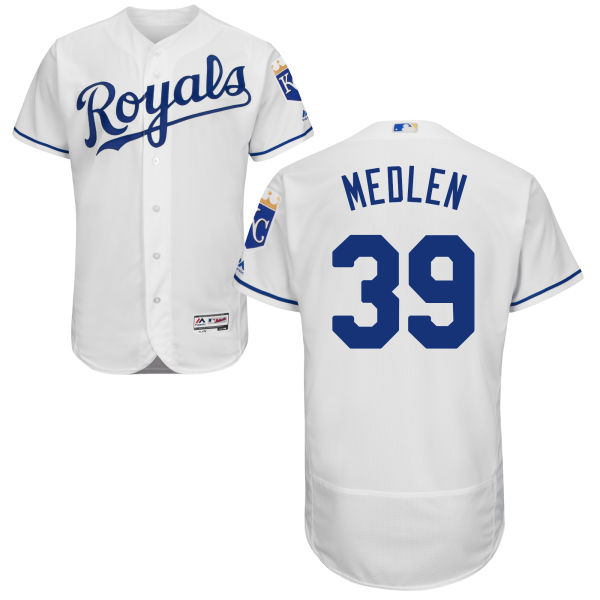 Men's Kansas City Royals #39 Kris Medlen Majestic White 2016 Flexbase Authentic Collection Jersey