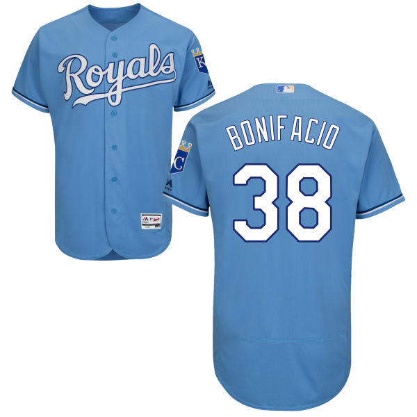 Men's Kansas City Royals #38 Jorge Bonifacio Majestic Light Blue 2016 Flexbase Authentic Collection Jersey