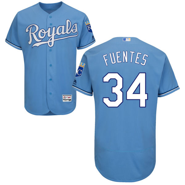 Men's Kansas City Royals #34 Reymond Fuentes Majestic Light Blue 2016 Flexbase Authentic Collection Jersey