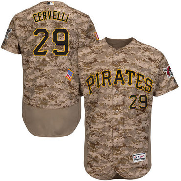 Men's Pittsburgh Pirates #29 Francisco Cervelli Camo Collection 2016 Flexbase Majestic Baseball Jersey