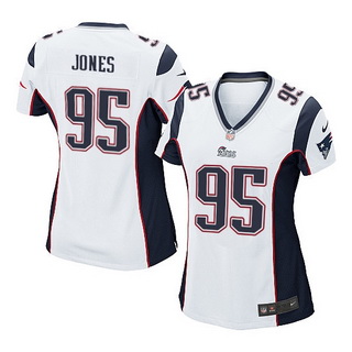 Womens New England Patriots #95 Chandler Jones white NFL Nike game Jersey