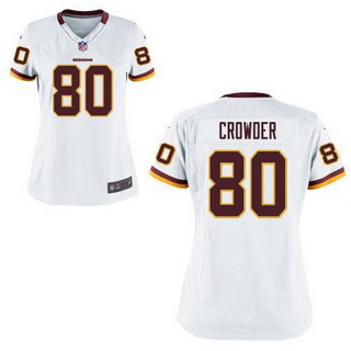 Women's Washington Redskins #80 Jamison Crowder White Road NFL Nike Elite Jersey