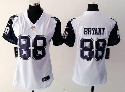 Women's Dallas Cowboys #88 Dez Bryant Nike White Color Rush 2015 NFL Game Jersey