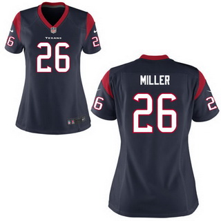 Women's Houston Texans #26 Lamar Miller Navy Blue Team Color NFL Nike Game Jersey