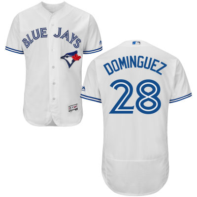 Men's Toronto Blue Jays #28 Matt Dominguez White Home 2016 Flexbase Majestic Baseball Jersey