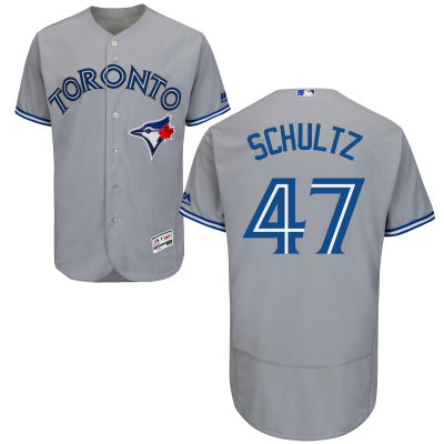 Men's Toronto Blue Jays #47 Bo Schultz Gray Road 2016 Flexbase Majestic Baseball Jersey