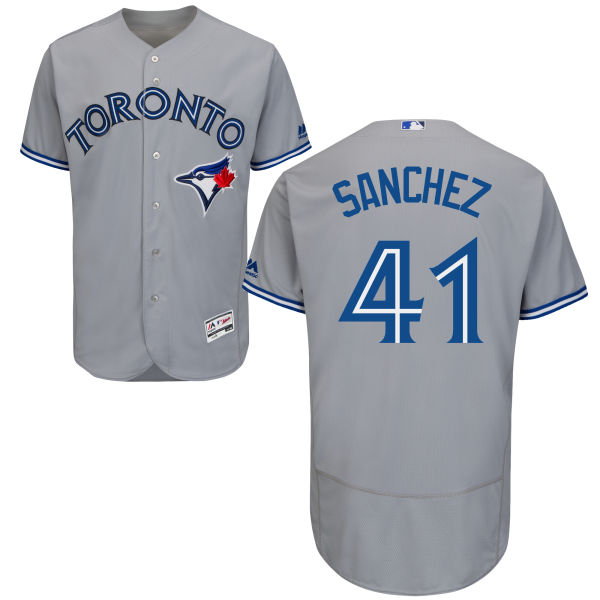 Men's Toronto Blue Jays #41 Aaron Sanchez Gray Road 2016 Flexbase Majestic Baseball Jersey