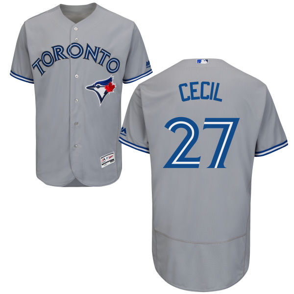 Men's Toronto Blue Jays #27 Brett Cecil Gray Road 2016 Flexbase Majestic Baseball Jersey