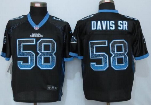 Men's Carolina Panthers #58 Thomas Davis Sr Black Drift Fashion NFL Nike Elite Jersey