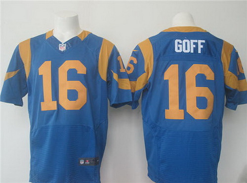 Men's Los Angeles Rams #16 Jared Goff Royal Blue Alternate NFL Nike Elite Jersey