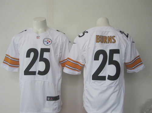 Men's Pittsburgh Steelers #25 Artie Burns White Road NFL Nike Elite Jersey