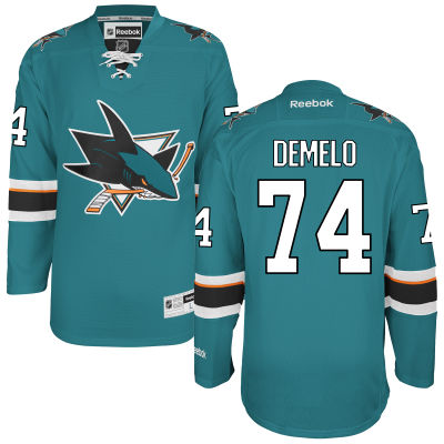 Men's San Jose Sharks #74 Dylan DeMelo Teal Green Home Jersey