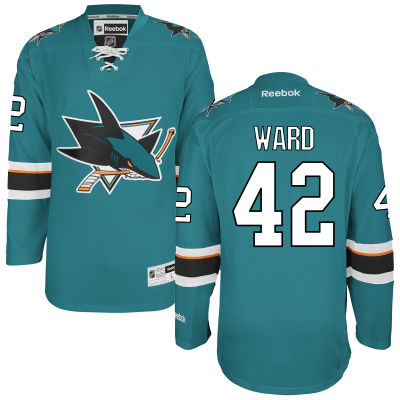 Men's San Jose Sharks #42 Joel Ward Teal Green Home Jersey