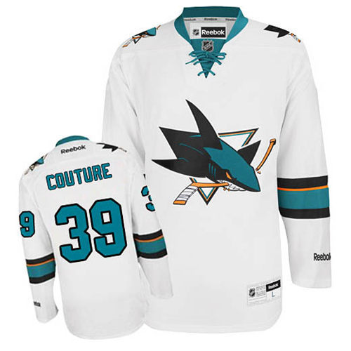 Men's San Jose Sharks #39 Logan Couture White Away Jersey