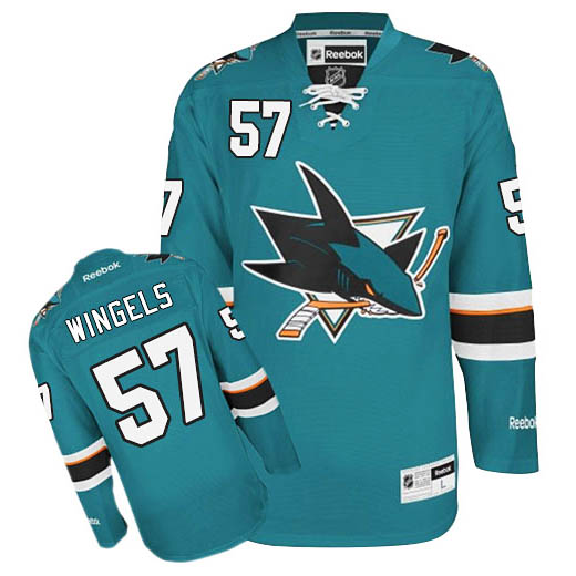 Men's San Jose Sharks #57 Tommy Wingels Teal Green Home Jersey