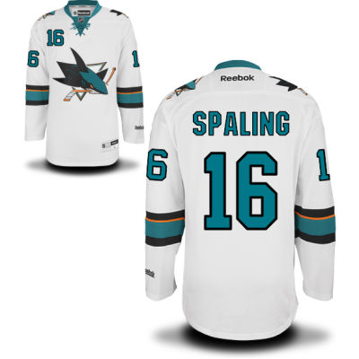 Men's San Jose Sharks #16 Nick Spaling White Away Hockey Jersey