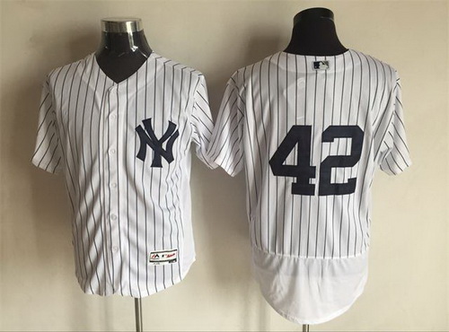 Men's New York Yankees #42 Mariano Rivera Retired White 2016 Flexbase Majestic Baseball Jersey