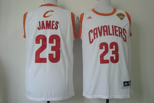 Men's Cleveland Cavaliers #23 LeBron James 2016 The NBA Finals Patch White Swingman Jersey