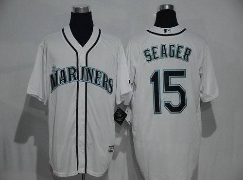 Men's Seattle Mariners #15 Kyle Seager White Home Cool Base Jersey