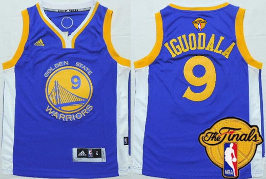 Youth Golden State Warriors #9 Andre Iguodala Blue 2016 The NBA Finals Patch Jersey