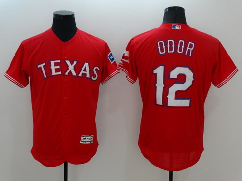 Men's Texas Rangers #12 Rougned Odor Red 2016 Flexbase Majestic Baseball Jersey