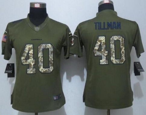 Women's Arizona Cardinals #40 Pat Tillman Retired Player Green Salute to Service NFL Nike Limited Jersey