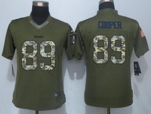 Women's Oakland Raiders #89 Amari Cooper Green Salute to Service NFL Nike Limited Jersey