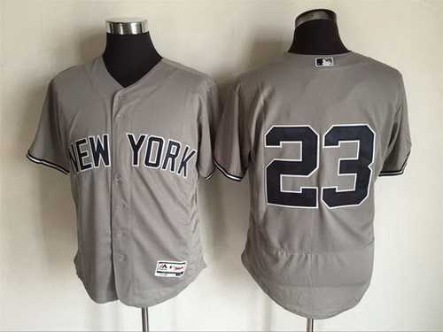 Men's New York Yankees #23 Don Mattingly Retired Gray Road 2016 Flexbase Majestic Baseball Jersey