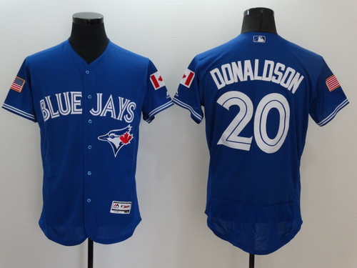 Men's Toronto Blue Jays #20 Josh Donaldson Royal Blue Fashion Stars & Stripes 2016 Flexbase Majestic Jersey