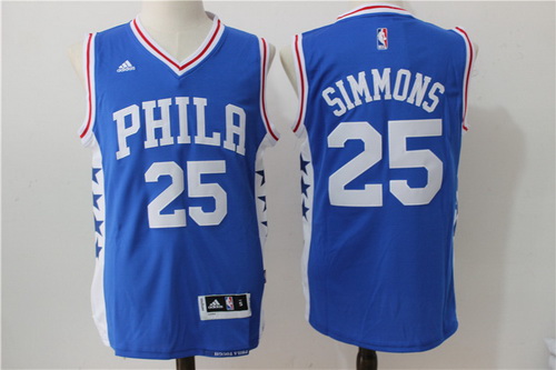 Men's Philadelphia 76ers #25 Ben Simmons Blue Revolution 30 Swingman Basketball Jersey