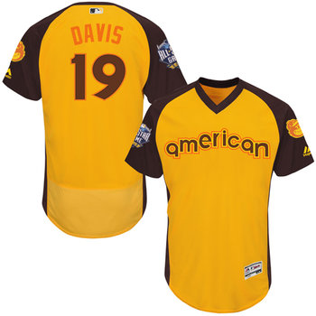 Chris Davis Gold 2016 All-Star Jersey - Men's American League Baltimore Orioles #19 Flex Base Majestic MLB Collection Jersey