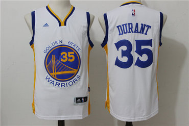 Men's Golden State Warriors Kevin Durant White Revolution 30 Swingman #35 Player adidas Home Jersey