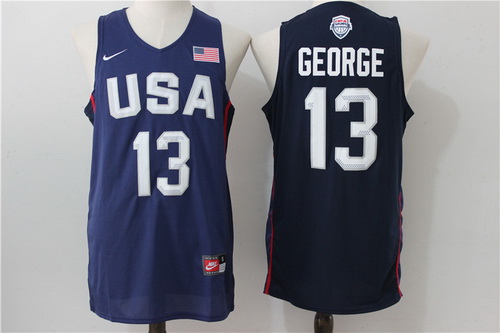 2016 Olympics Team USA Men's #13 Paul George Navy Blue Revolution 30 Swingman Basketball Jersey