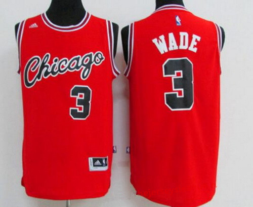 Men's Chicago Bulls #3 Dwyane Wade Red Retro Revolution 30 Swingman Adidas Basketball Jersey