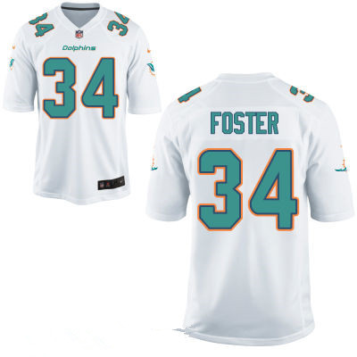 Youth Miami Dolphins #34 Arian Foster White Road Stitched NFL Nike Game Jersey