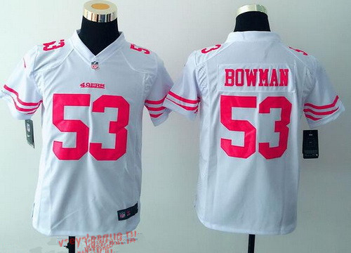 Youth San Francisco 49ers #53 NaVorro Bowman White Road NFL Nike Game Jersey