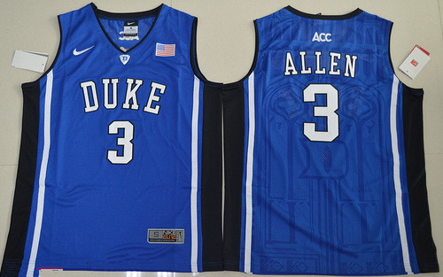 Men's Duke Blue Devils #3 Garyson Allen Blue College Basketball Nike Swingman Stitched NCAA Jersey