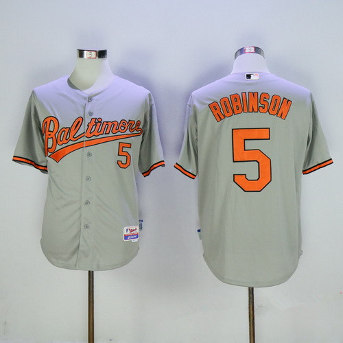 Men's Baltimore Orioles #5 Brooks Robinson Retired Gray Stitched MLB Majestic Cool Base Jersey