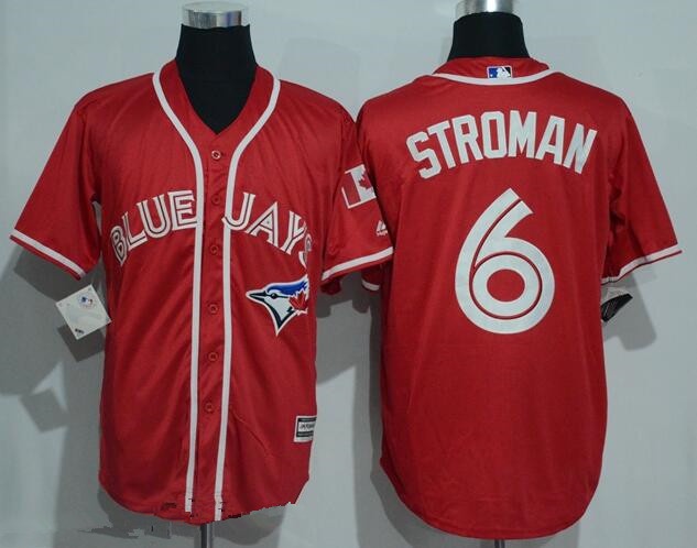 Men's Toronto Blue Jays #6 Marcus Stroman Red Stitched MLB 2016 Canada Day Majestic Cool Base Jersey