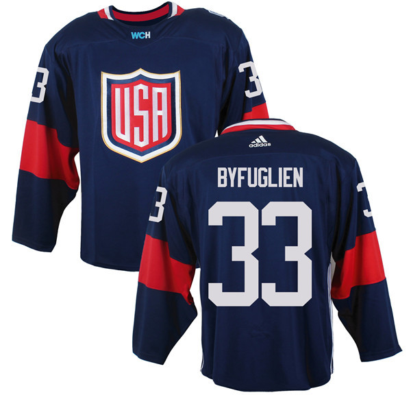 Men's Team USA #33 Dustin Byfuglien Navy Blue 2016 World Cup of Hockey Game Jersey